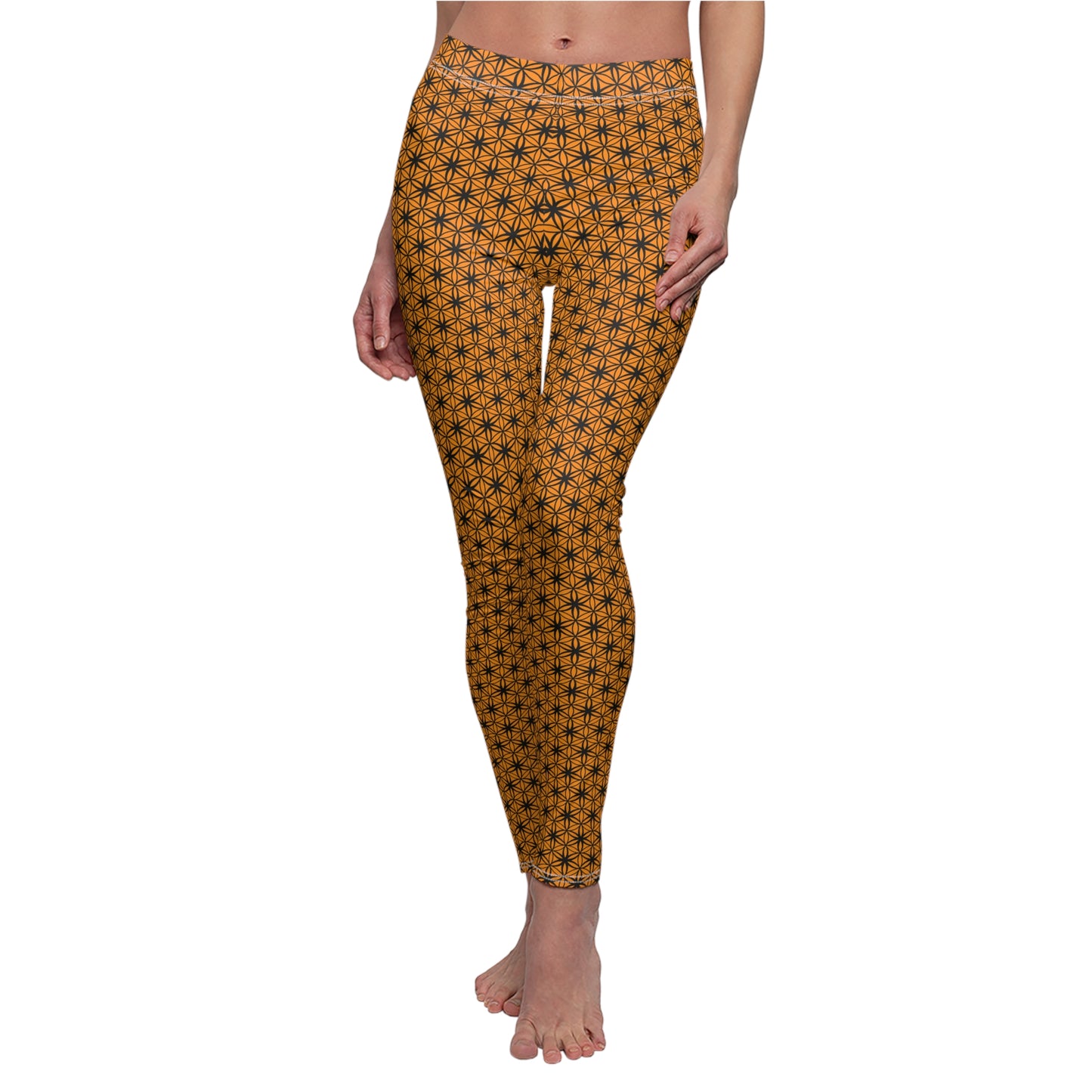 FOL Orange Casual Leggings