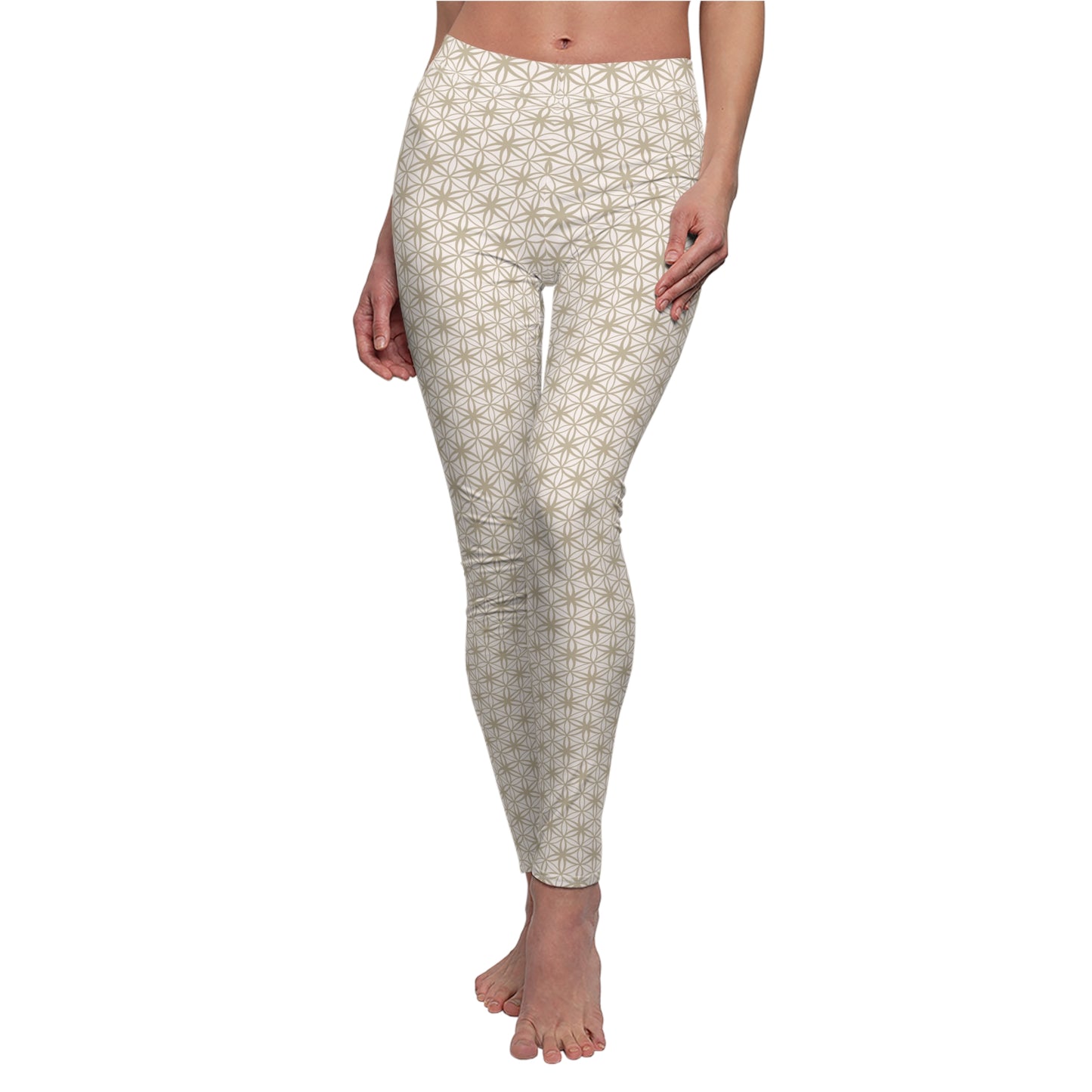 FOL White/Cream Casual Leggings