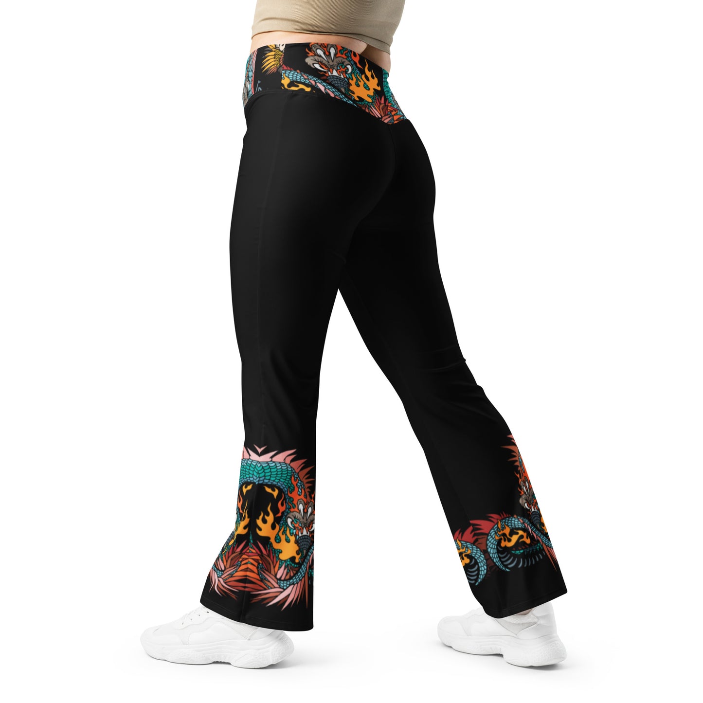 Black Dragon Recycled Flare Leggings