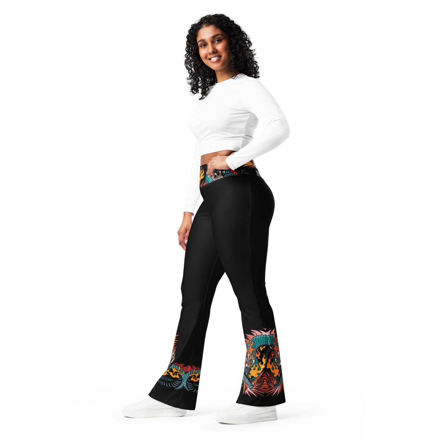 Black Dragon Recycled Flare Leggings