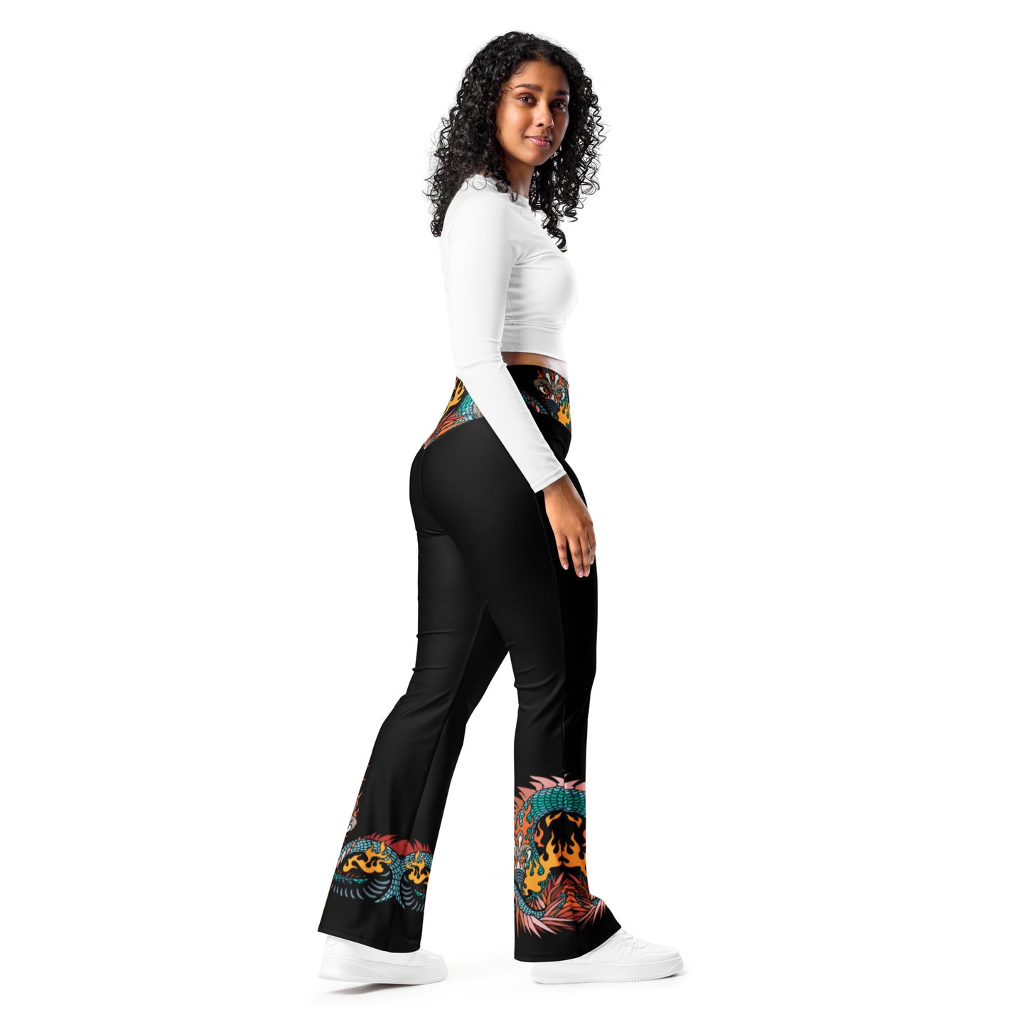 Black Dragon Recycled Flare Leggings