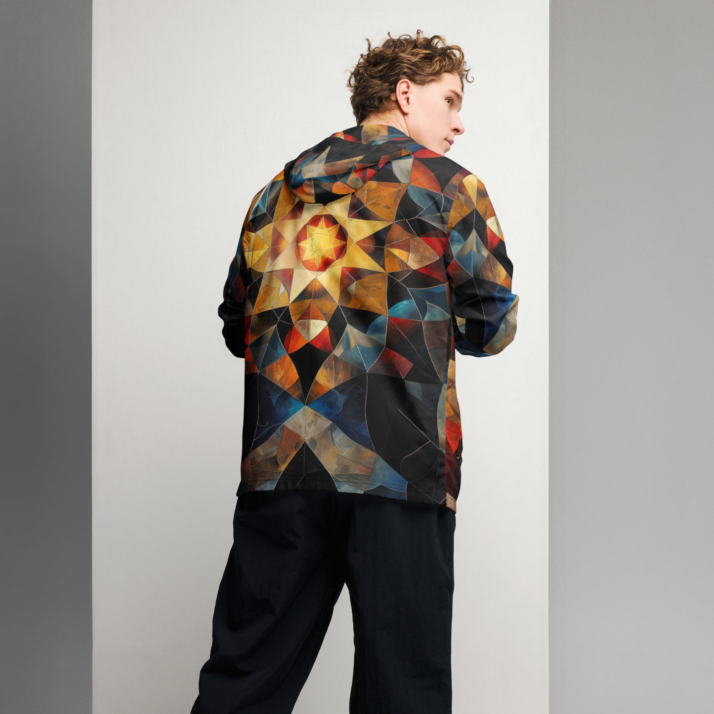 Geo Glass Men’s Windbreaker