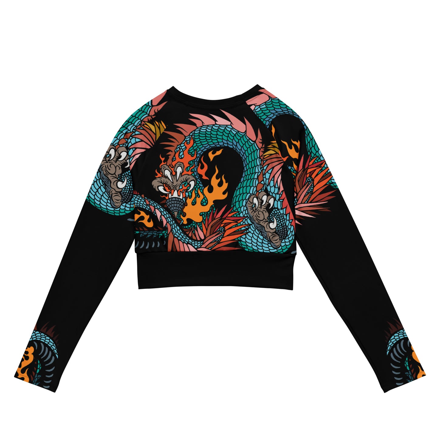 Black Dragon Recycled Long-sleeve Crop Top