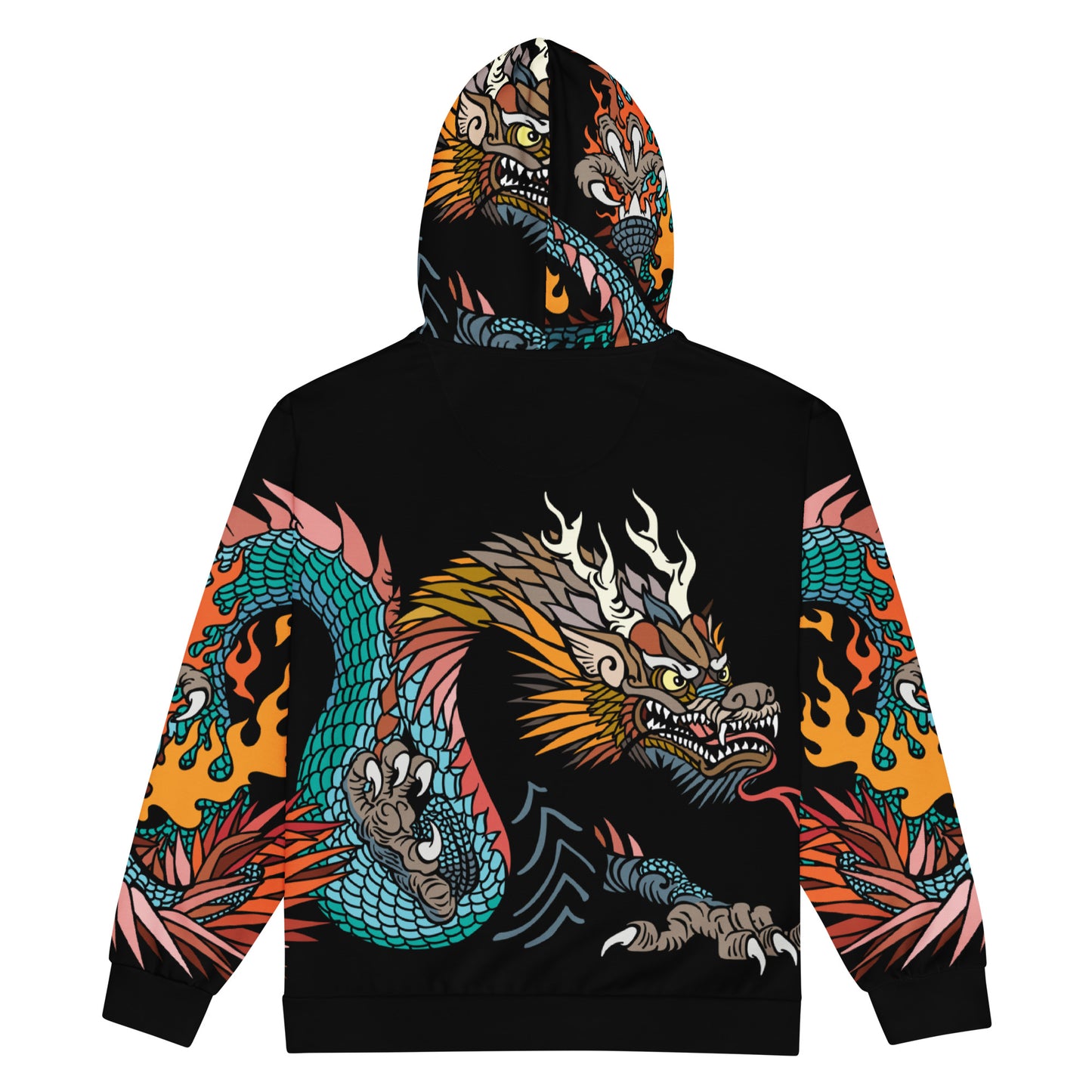 Black Dragon Recycled Unisex Zip Hoodie