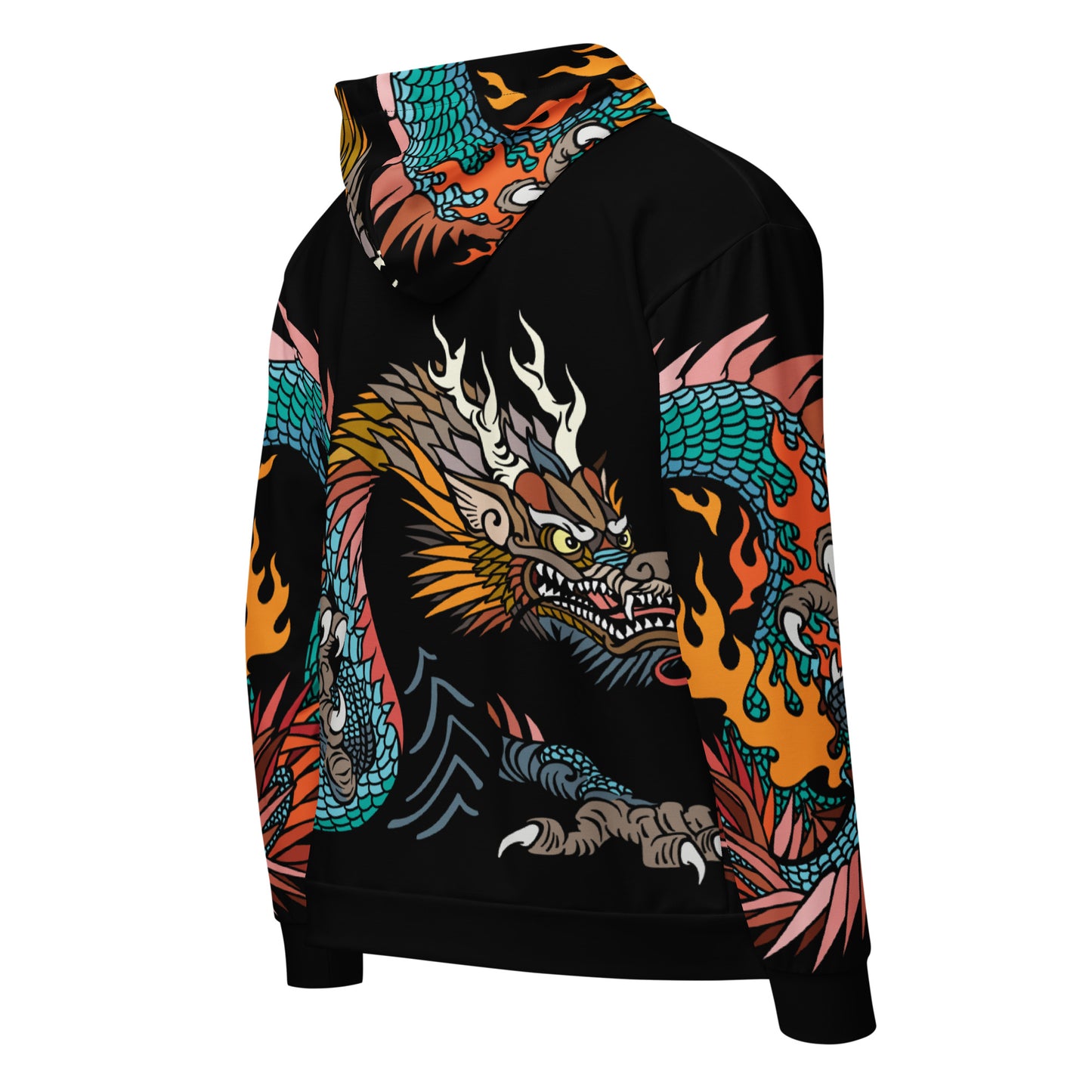 Black Dragon Recycled Unisex Zip Hoodie