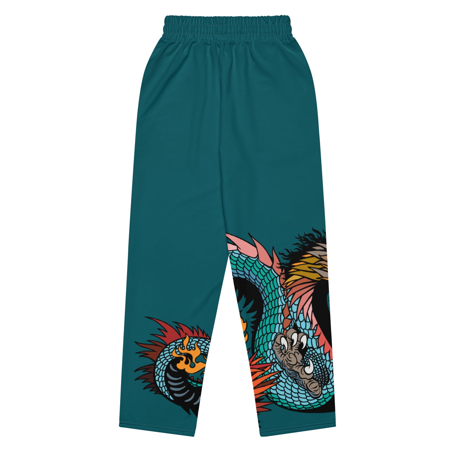 Teal Dragon Unisex Recycled Wide-leg Joggers