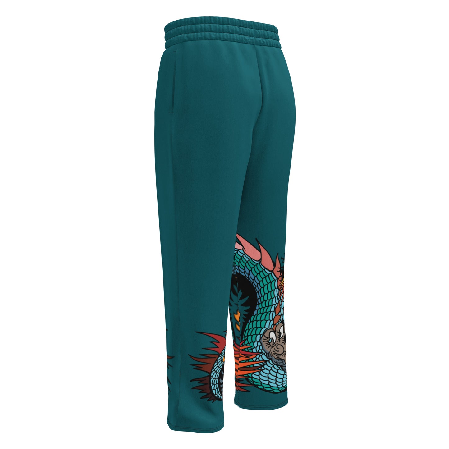 Teal Dragon Unisex Recycled Wide-leg Joggers