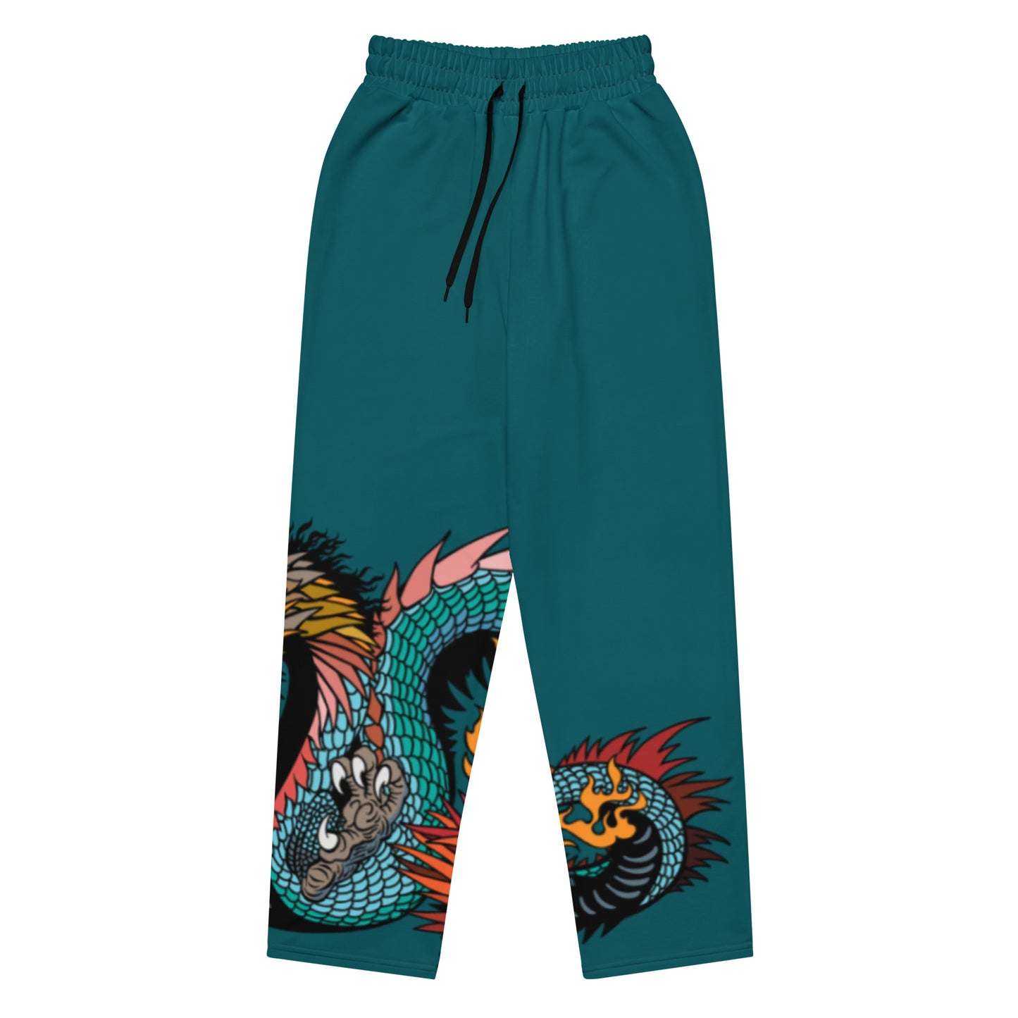 Teal Dragon Unisex Recycled Wide-leg Joggers