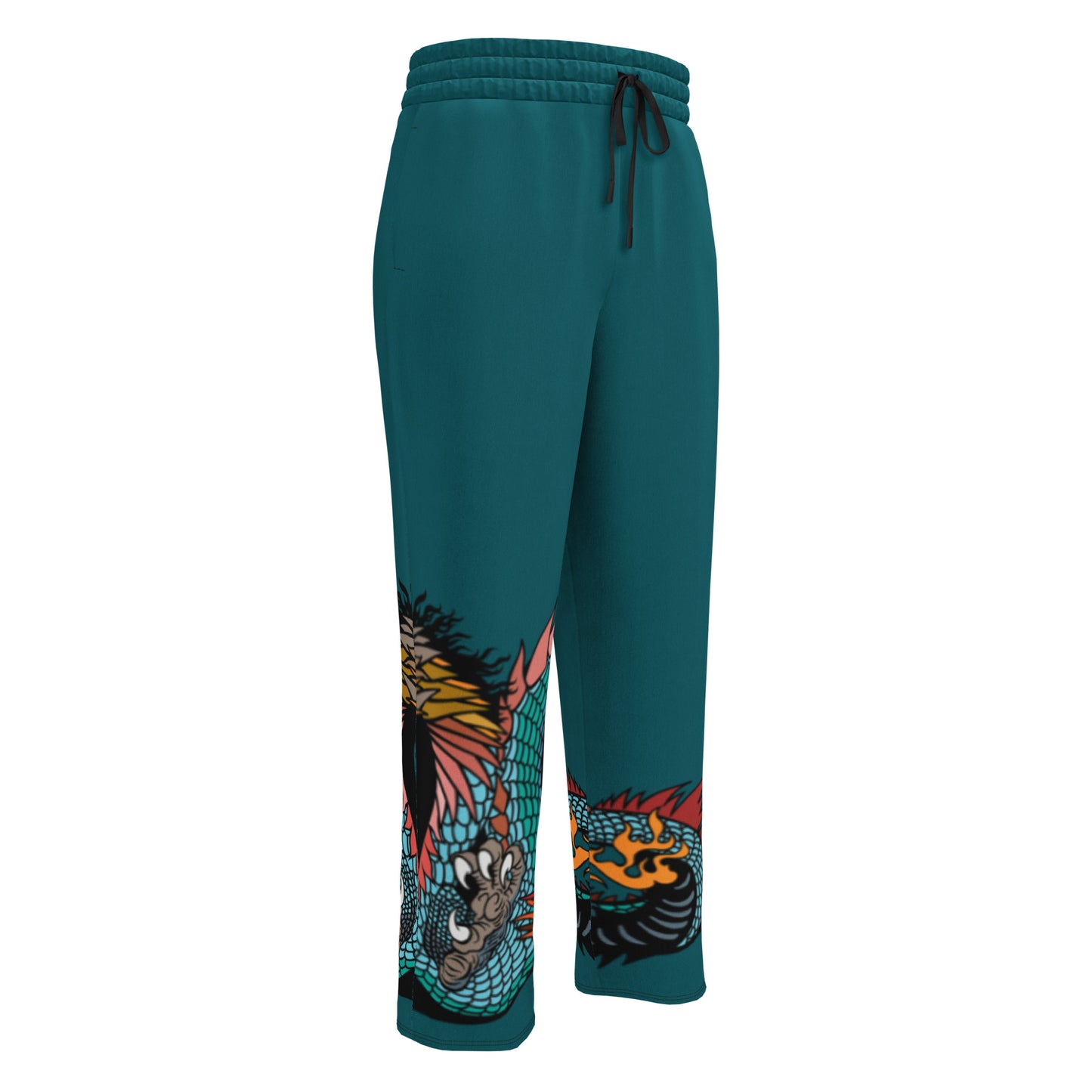 Teal Dragon Unisex Recycled Wide-leg Joggers