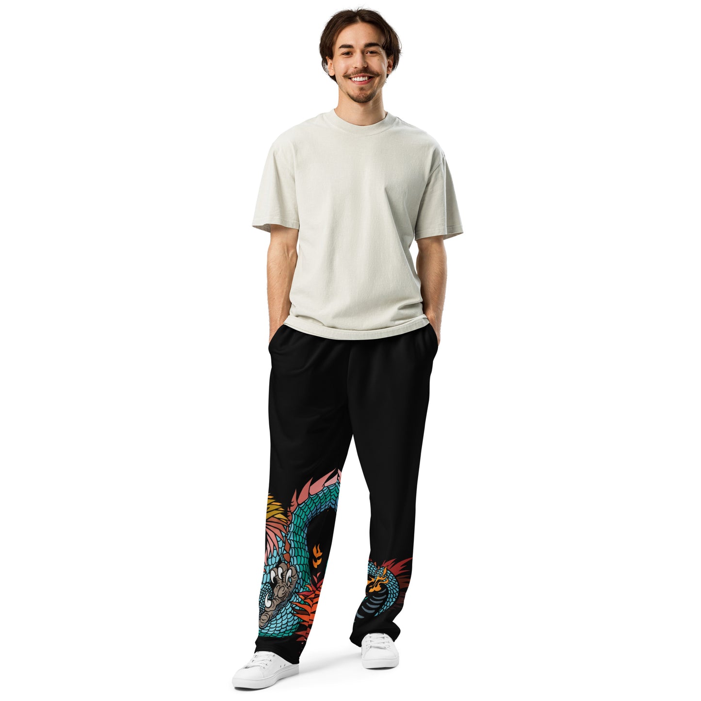 Black Dragon Recycled Unisex Wide-leg Joggers