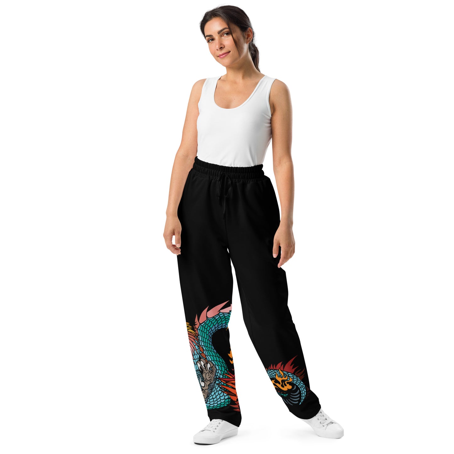 Black Dragon Recycled Unisex Wide-leg Joggers