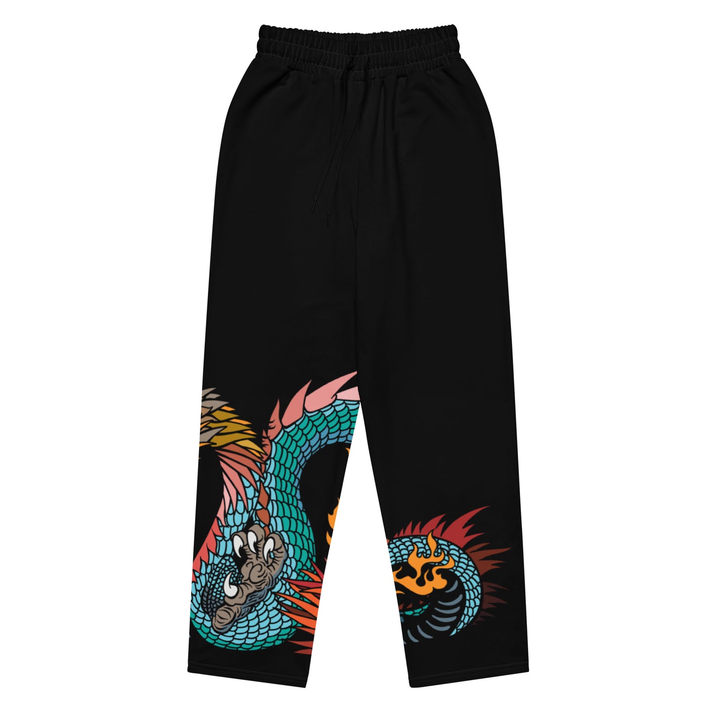 Black Dragon Recycled Unisex Wide-leg Joggers