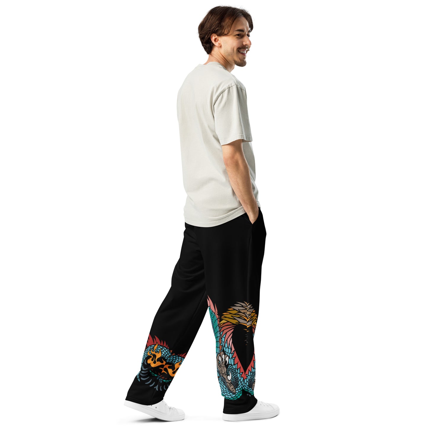 Black Dragon Recycled Unisex Wide-leg Joggers