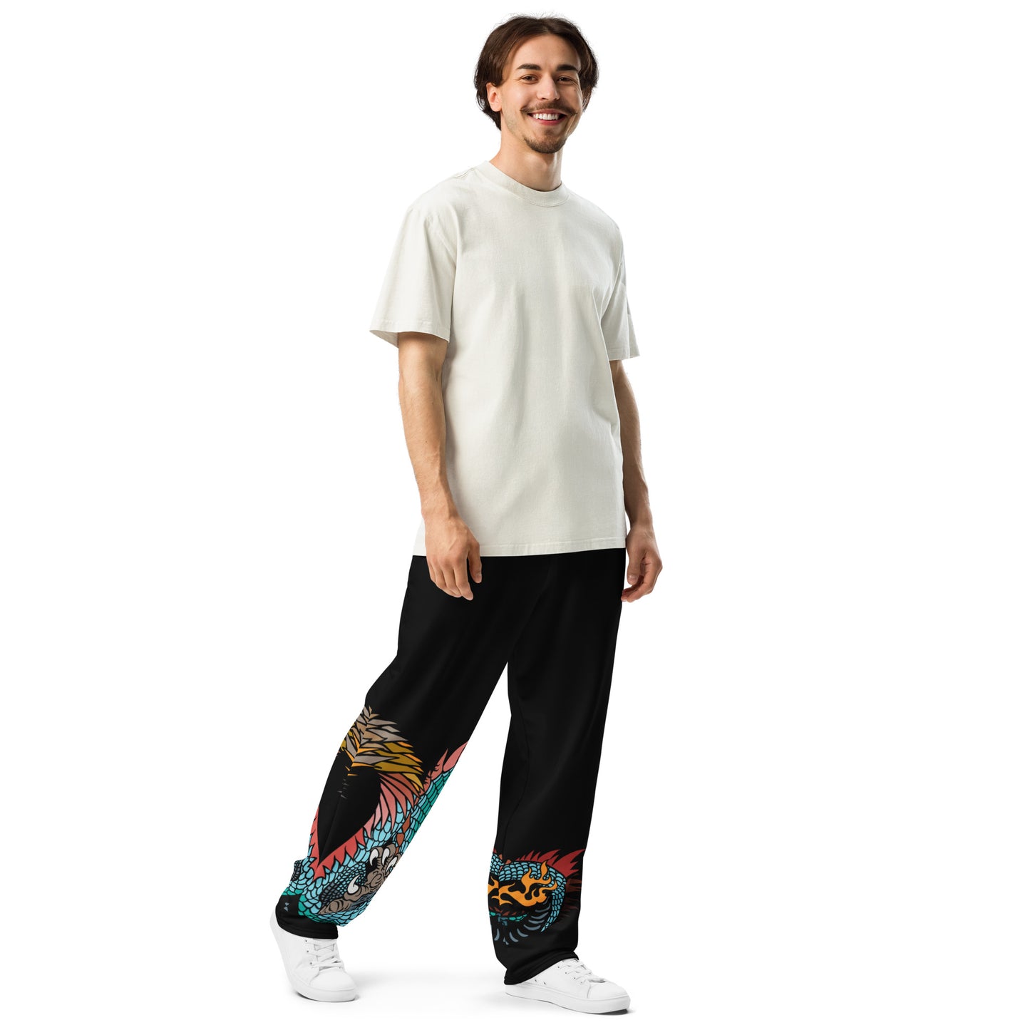 Black Dragon Recycled Unisex Wide-leg Joggers