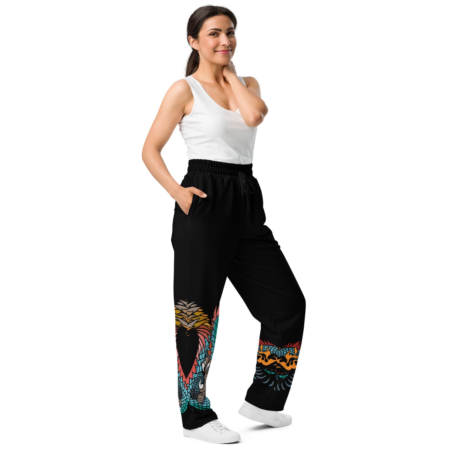 Black Dragon Recycled Unisex Wide-leg Joggers