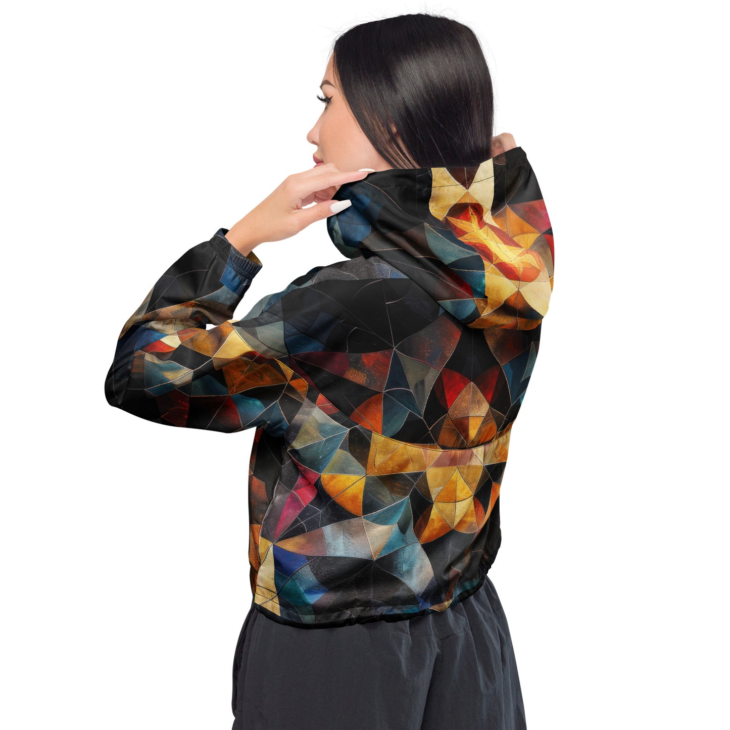 Geo Glass Women’s Cropped Windbreaker