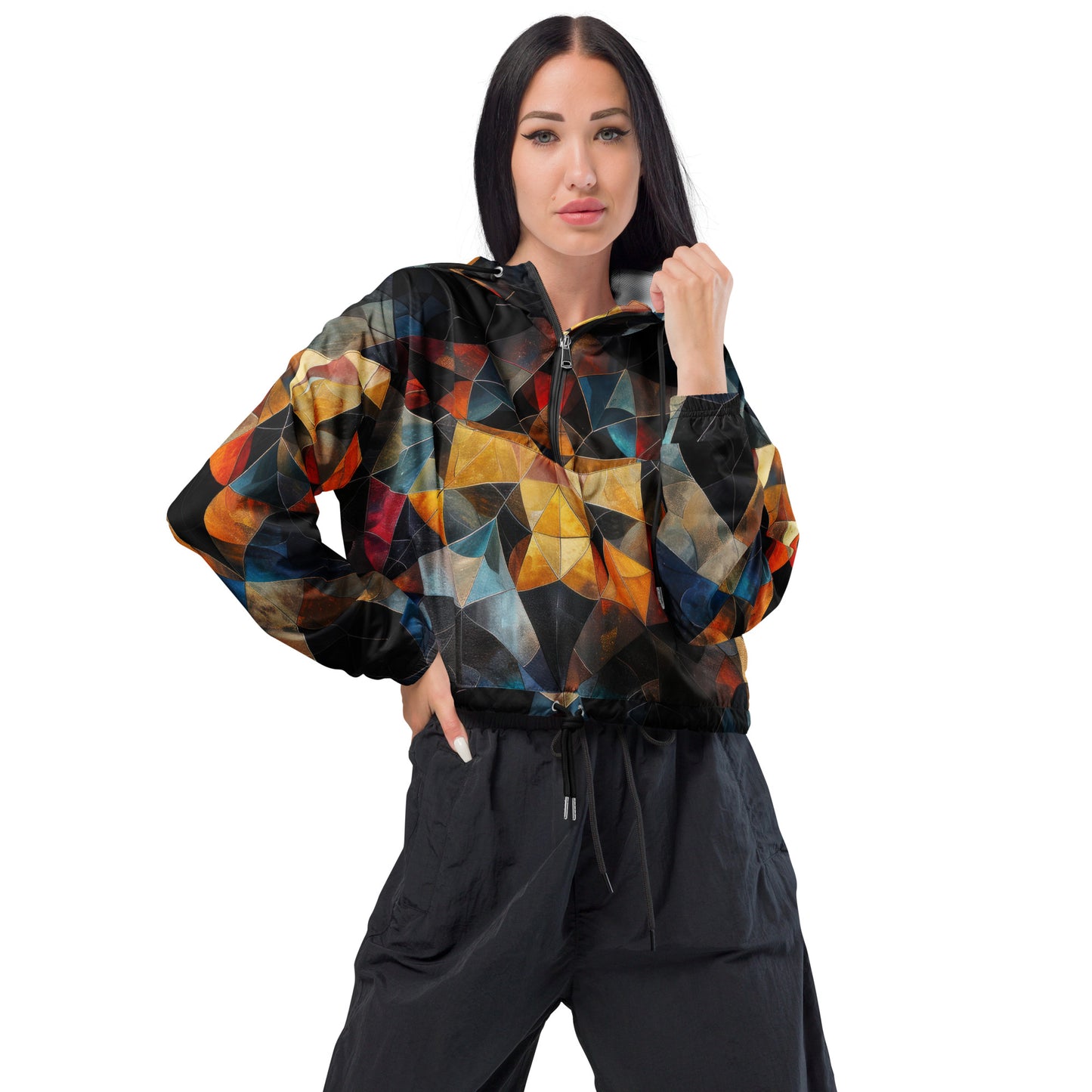 Geo Glass Women’s Cropped Windbreaker