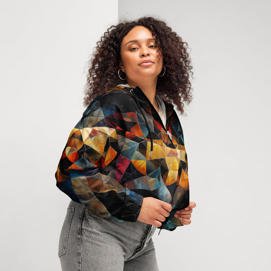 Geo Glass Women’s Cropped Windbreaker