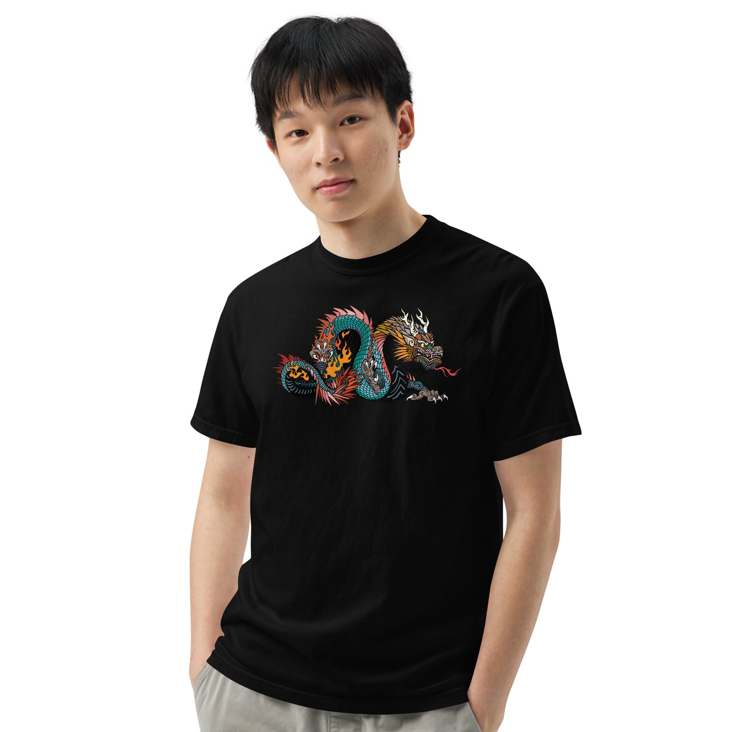 Black Dragon Unisex Garment-dyed Heavyweight T-shirt